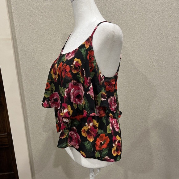 Paper Crane Women’s Shirt‎ Size Medium Crop Top Layered Criss Cross Back - Picture 3 of 11